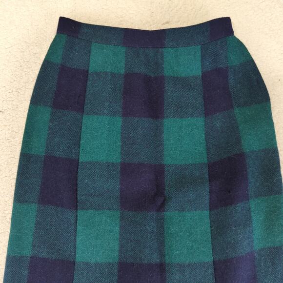 Vintage Blarney Woolen Mills 100% Wool Skirt Tartan Plaid Women's 8 Midi Pleated - Picture 3 of 9